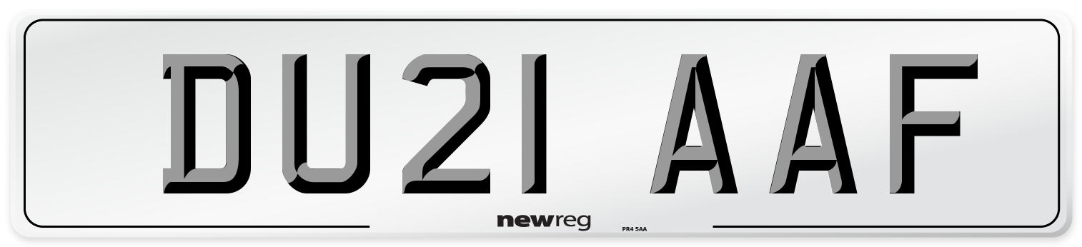DU21 AAF Number Plate from New Reg